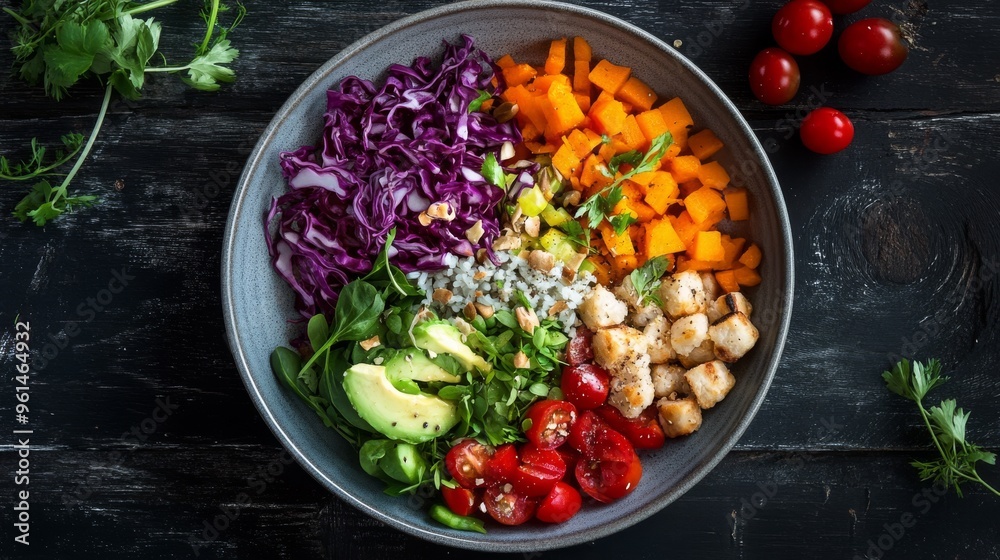 A plate with different vegetables, healthy food A plate with different vegetables, healthy food