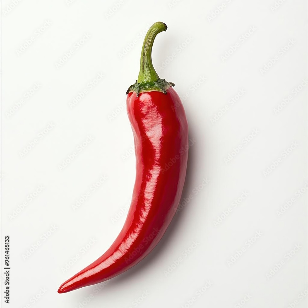 Single red chili pepper isolated on white background. Single red chili pepper isolated on white background.