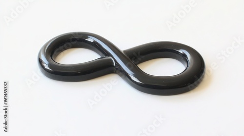 Elegant Black Infinity Symbol on White Background - Symbolism and Infinity Concept Illustration