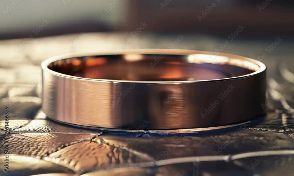 Modern minimalist rose gold cuff bracelet with a brushed finish, Video Modern minimalist rose gold cuff bracelet with a brushed finish, Video