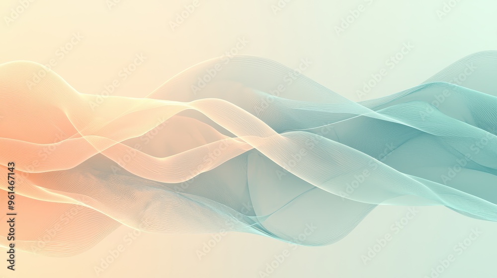 Obraz premium Abstract Flowing Wave Lines Pastel Background