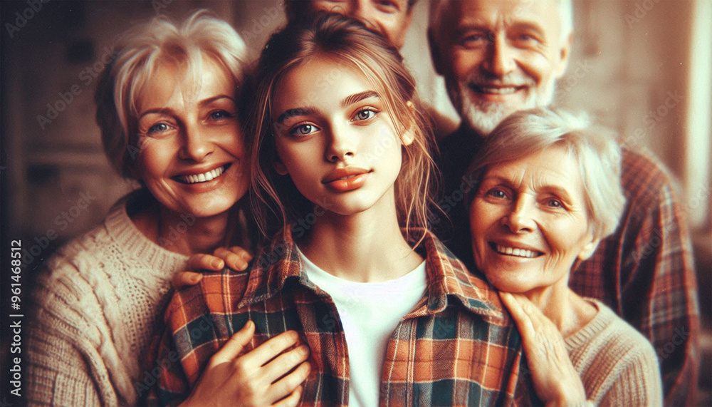 Granddaughter with grandparents Granddaughter with grandparents