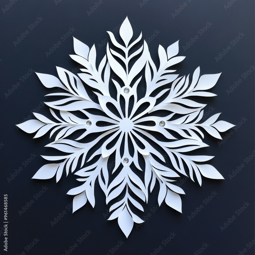 Six-petal snowflake paper-cut