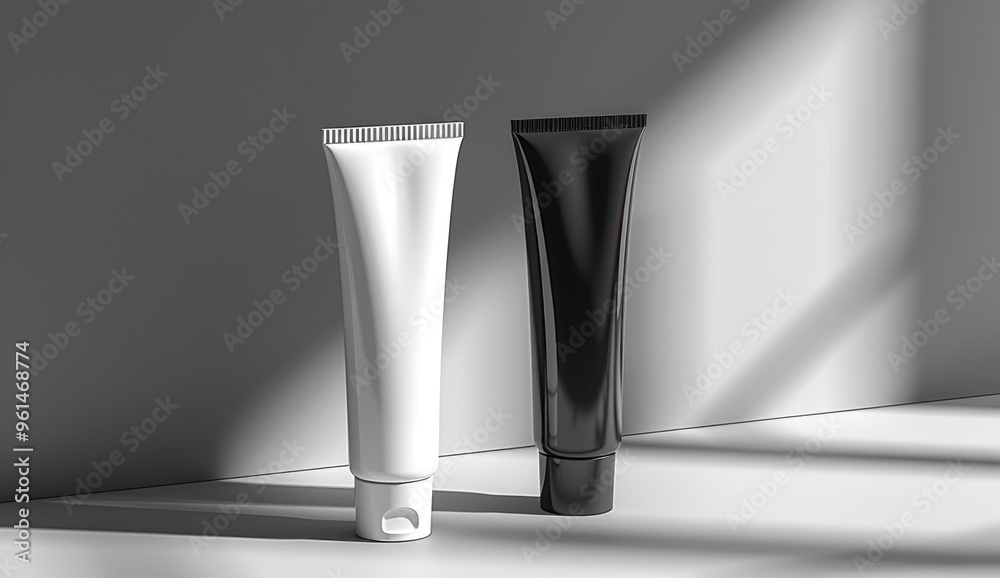 Minimalistic Product Display of Two Tubes Minimalistic Product Display of Two Tubes