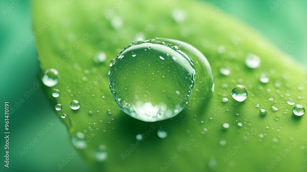 Dewdrop on Green Leaf Macro Photography Dewdrop on Green Leaf Macro Photography
