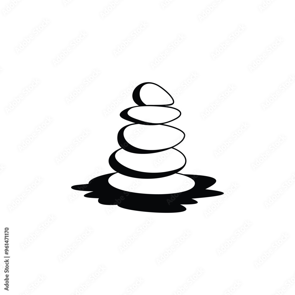 balancing rock zen stone stones logo vector icon illustration