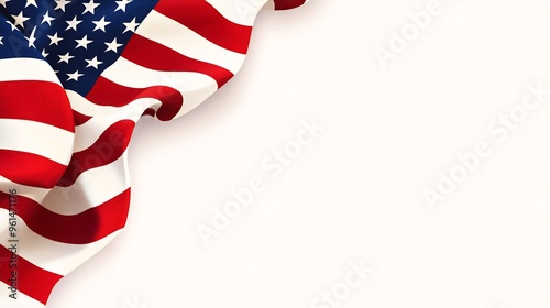 American Flag Draped in the Corner