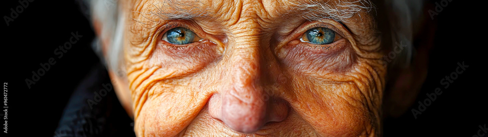 Joyful Elderly Person with Deep Wrinkles Smiling Confidently at Camera Joyful Elderly Person with Deep Wrinkles Smiling Confidently at Camera