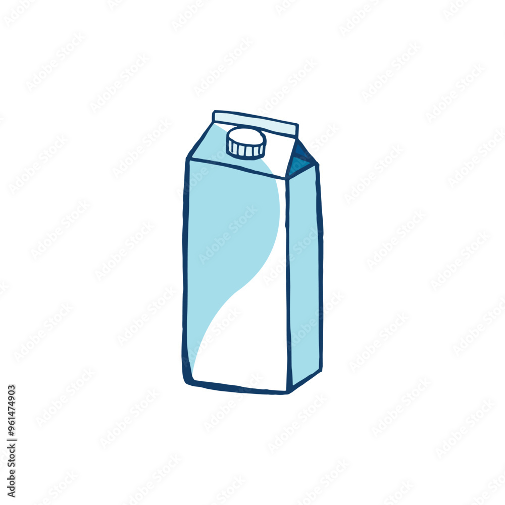 Milk carton illustration vector cute hand drawn drink Milk carton illustration vector cute hand drawn drink