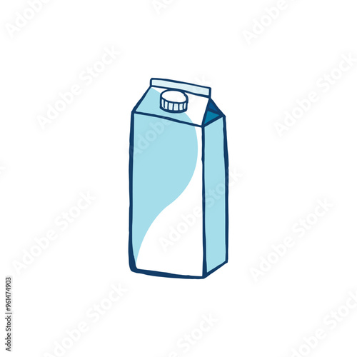 Milk carton illustration vector cute hand drawn drink