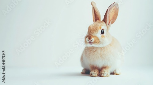 Adorable Bunny on White Background