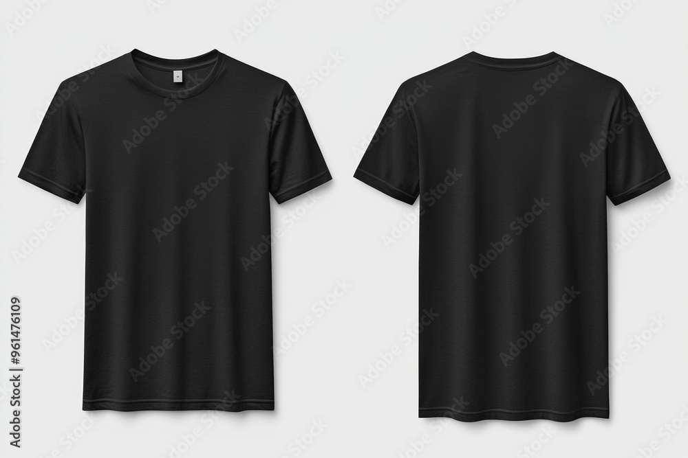 Black Tshirt Mockup Front and Back Isolated created with Generative AI Black Tshirt Mockup Front and Back Isolated created with Generative AI