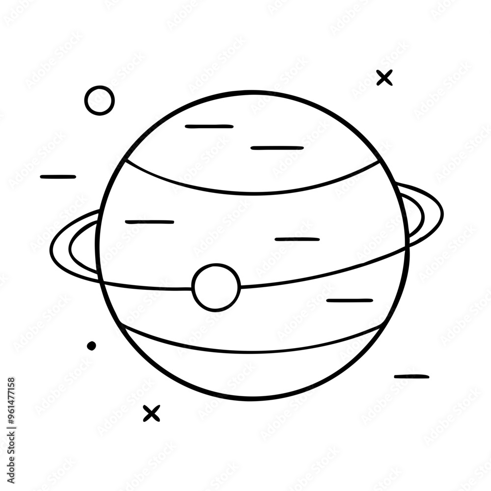 Planet with Satellite Icon Planet with Satellite Icon