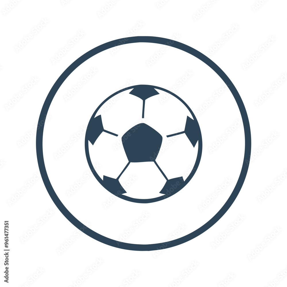 Football (Soccer) Ball Icon in a Circle Football (Soccer) Ball Icon in a Circle