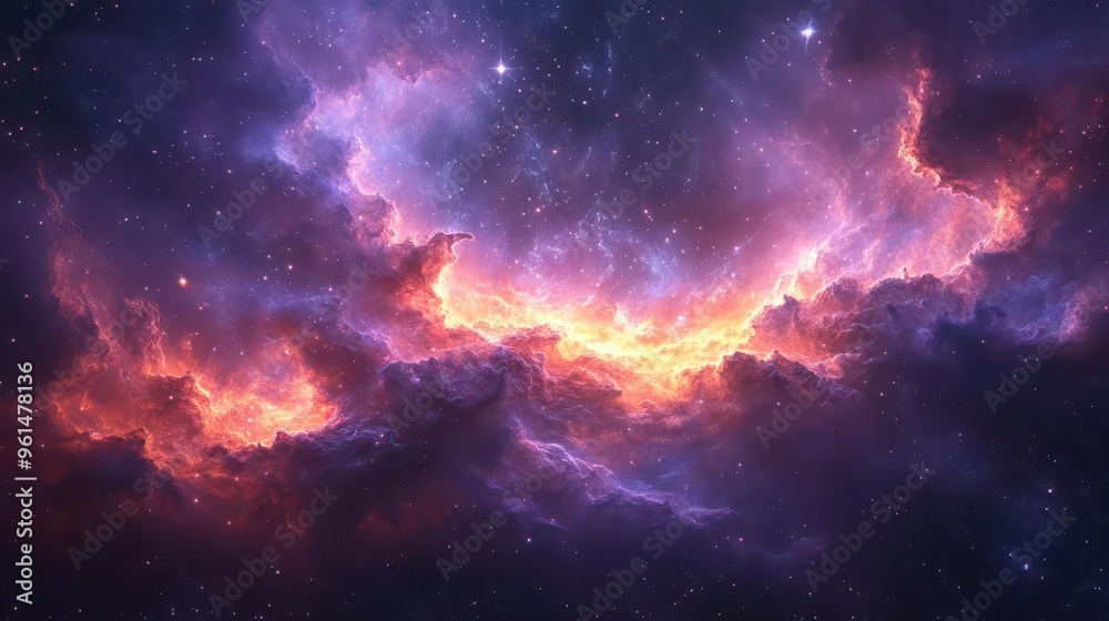 mesmerizing cosmic scene with swirling purple nebulae and twinkling stars digital artwork creates a dreamy otherworldly atmosphere of infinite possibilities mesmerizing cosmic scene with swirling purple nebulae and twinkling stars digital artwork creates a dreamy otherworldly atmosphere of infinite possibilities