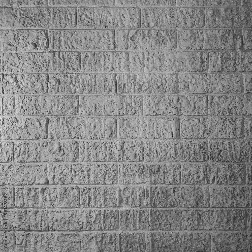 Gray Textured Brick Wall Square Close-Up Shot Gray Textured Brick Wall Square Close-Up Shot