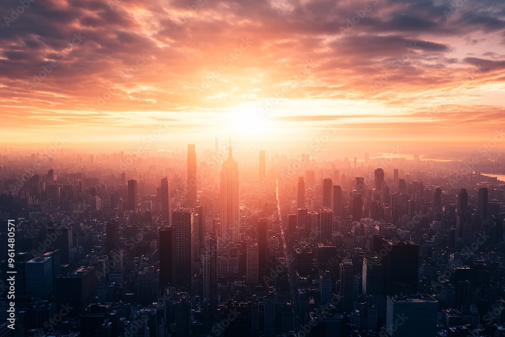 A breathtaking sunset over a bustling city skyline, casting warm hues across the horizon and illuminating urban architecture. A breathtaking sunset over a bustling city skyline, casting warm hues across the horizon and illuminating urban architecture.