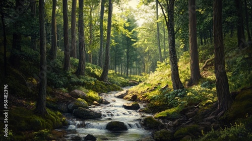 Sunbeams Through the Forest