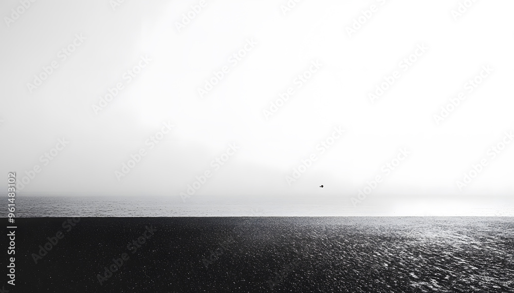 Fototapeta premium A large expanse of blank space with just a tiny dot or small shape in the corner, emphasizing minimalism