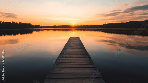 Tranquil Sunset on the Lake