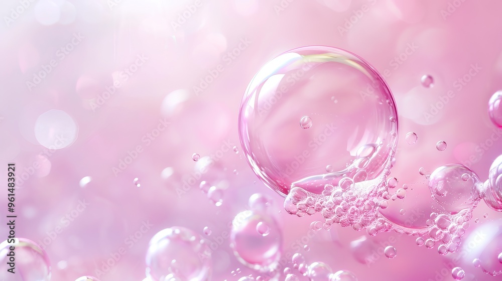 Pink Bubbles on Soft Background Pink Bubbles on Soft Background
