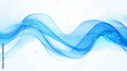 A minimalist and elegant abstract background featuring a flowing blue wave with subtle glimmering texture, symbolizing fluidity, motion, serenity, technology, and innovation.