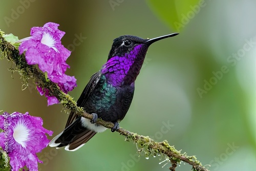 Ruby-throated Hummingbird (archilochus colubris) in flight photo