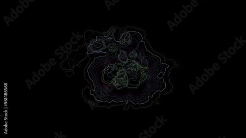 Glowing neon ripples. Neon pulse. Radiant spots.
