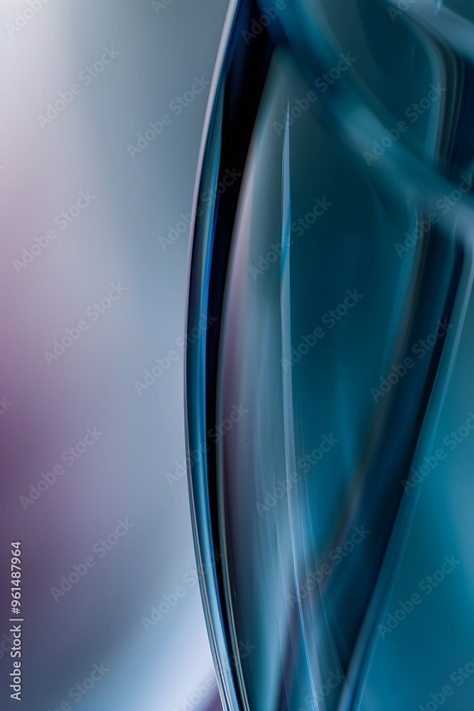 Obraz premium Abstract futuristic background with glass shapes iblue colors. Modern design technologies