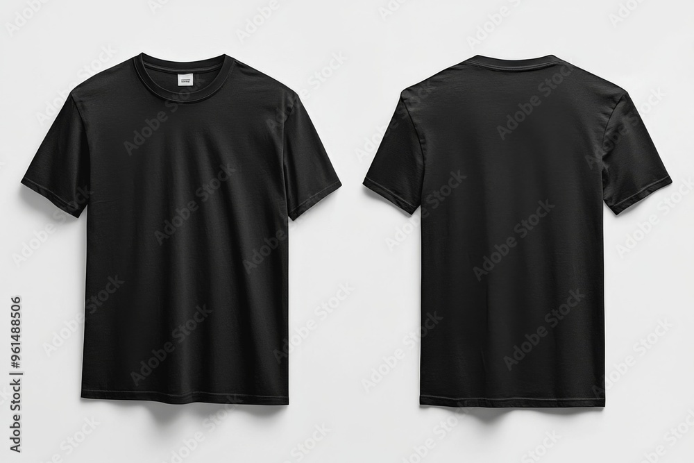 Black Tshirt Mockup Front and Back Isolated created with Generative AI Black Tshirt Mockup Front and Back Isolated created with Generative AI