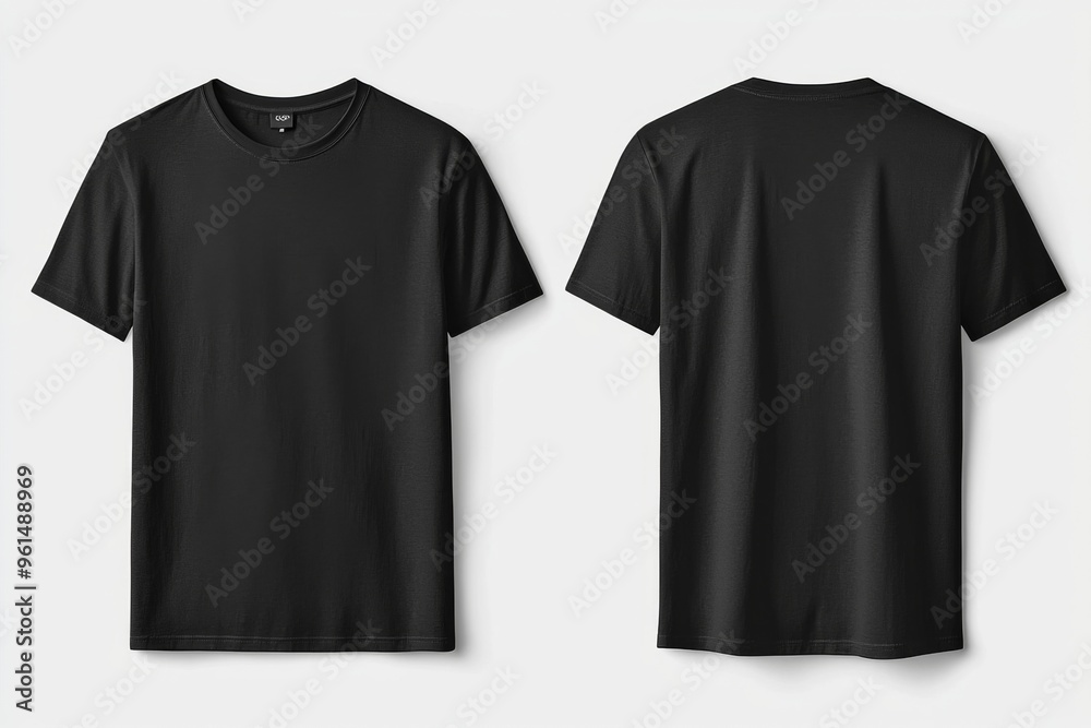 Black Tshirt Mockup Front and Back Isolated created with Generative AI Black Tshirt Mockup Front and Back Isolated created with Generative AI