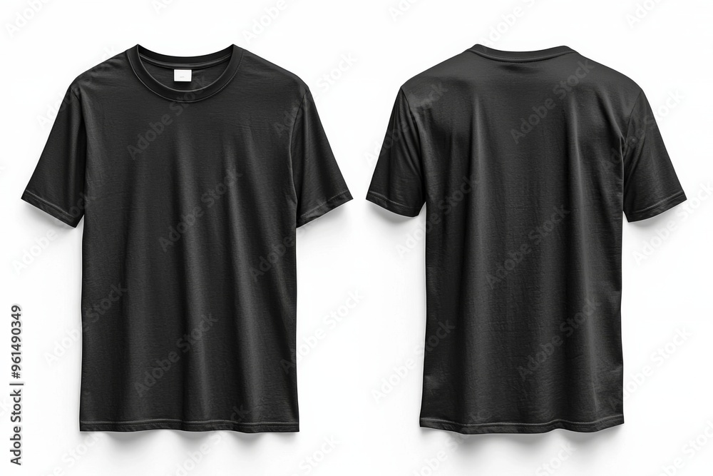 Black Tshirt Mockup Front and Back Isolated created with Generative AI Black Tshirt Mockup Front and Back Isolated created with Generative AI