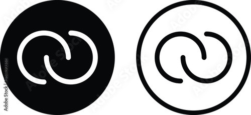 Unity symbol icon set in two styles isolated on white background . Vector illustration