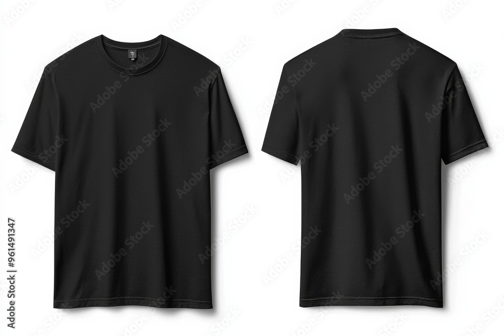 Black Tshirt Mockup Front and Back Isolated created with Generative AI Black Tshirt Mockup Front and Back Isolated created with Generative AI
