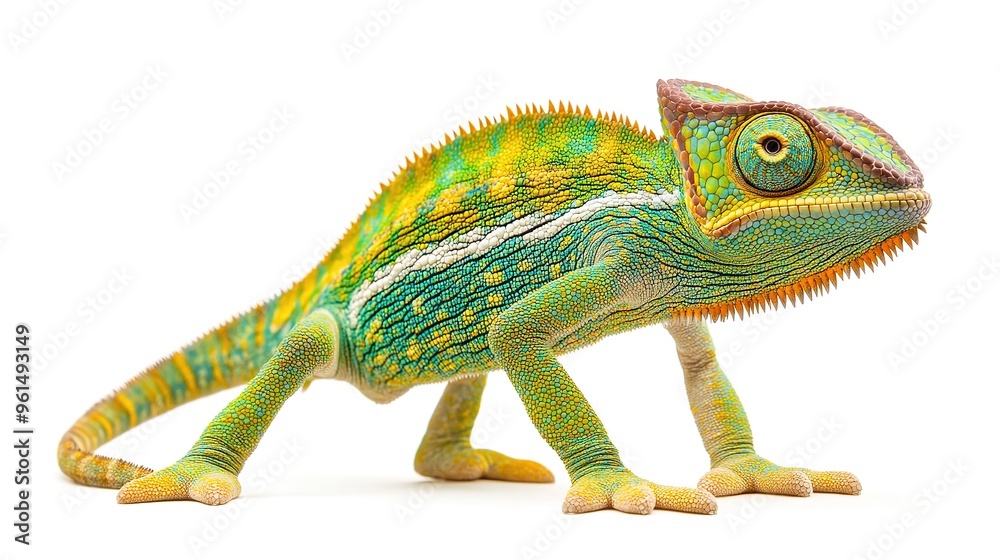 Obraz premium Chameleon, isolated on white background