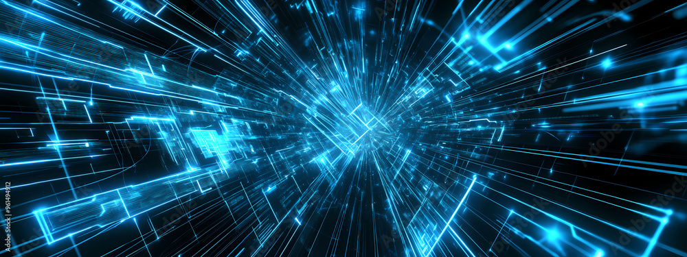 Abstract Blue Circuit Network Abstract Blue Circuit Network