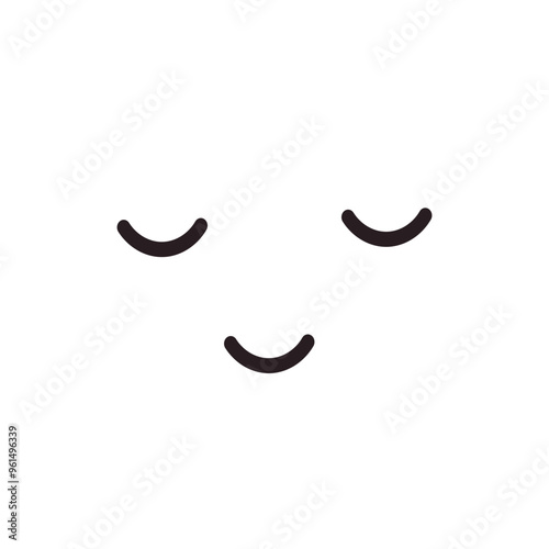 Simple cartoon emoticon flat vector Doodle style. Emotions for design. Happiness, joy and sadness. Laughter and tears.