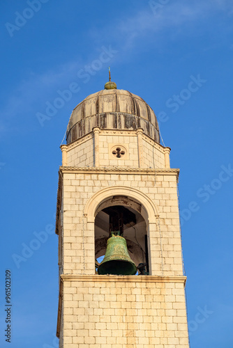 Dubrovnik Bell Tower on Luza Square at the end of the Stradun, main street of Old town in Dubrovnik, Croatia photo