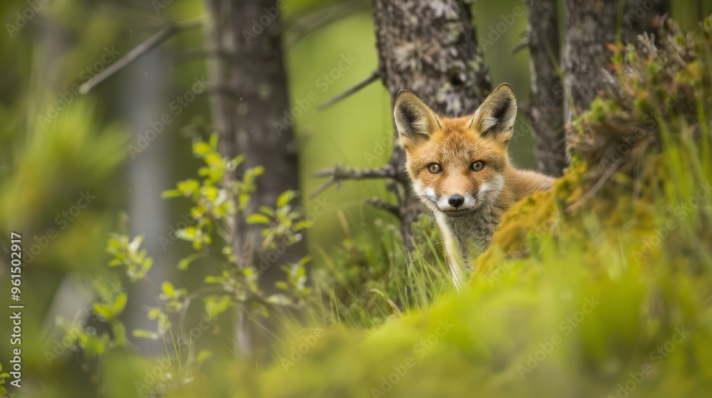 grass underfoot, trees distant, bushes near grass underfoot, trees distant, bushes near