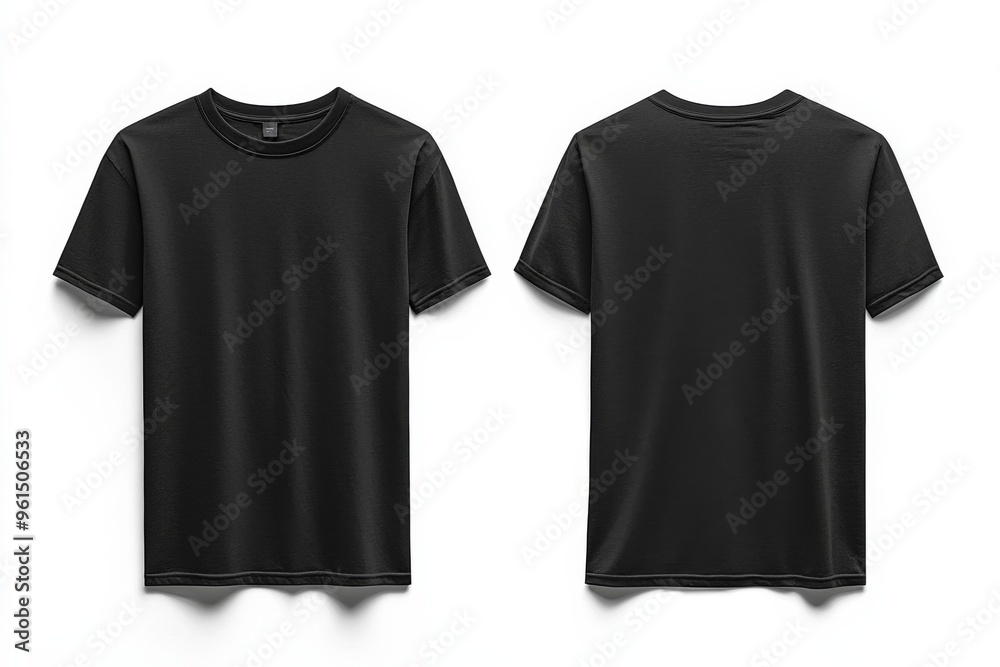 Black Tshirt Mockup Front and Back Isolated created with Generative AI Black Tshirt Mockup Front and Back Isolated created with Generative AI