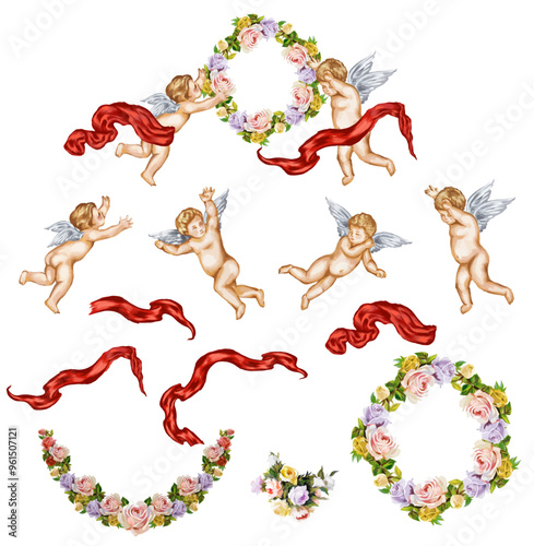 Cupid Waltercolor  vector