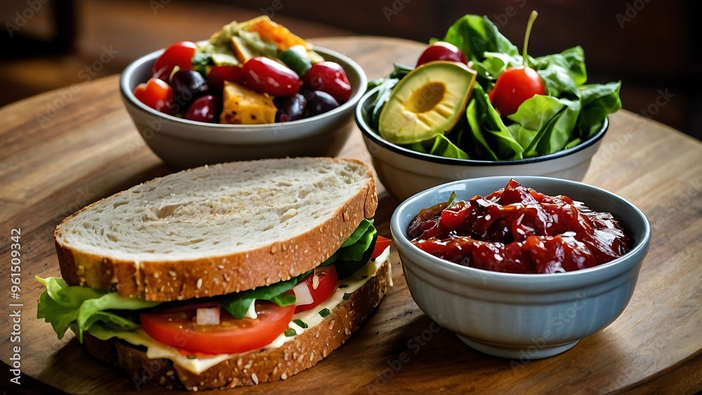 Rustic Café Style Gourmet Sandwich Selection Rustic Café Style Gourmet Sandwich Selection