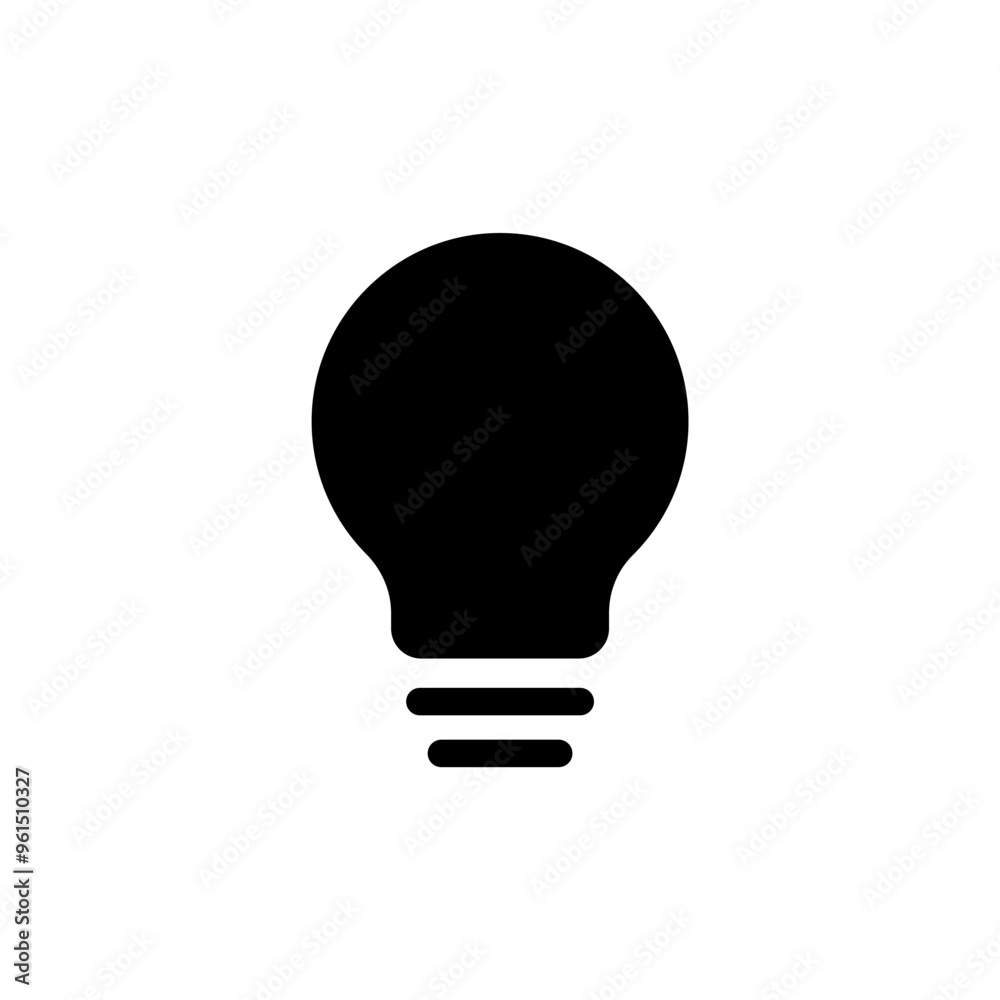 Light bulb icon idea creativity solution concept simple black and white logo design Light bulb icon idea creativity solution concept simple black and white logo design