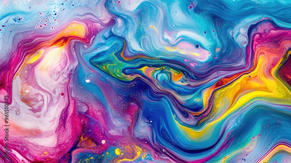 Liquid paint mixing in mesmerizing swirls Liquid paint mixing in mesmerizing swirls