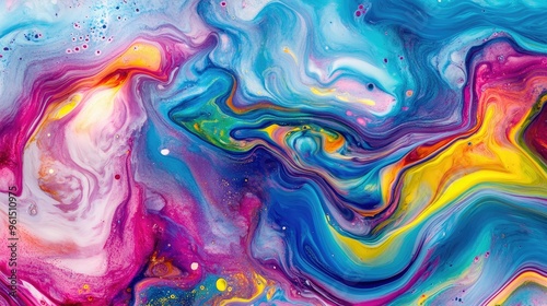 Liquid paint mixing in mesmerizing swirls