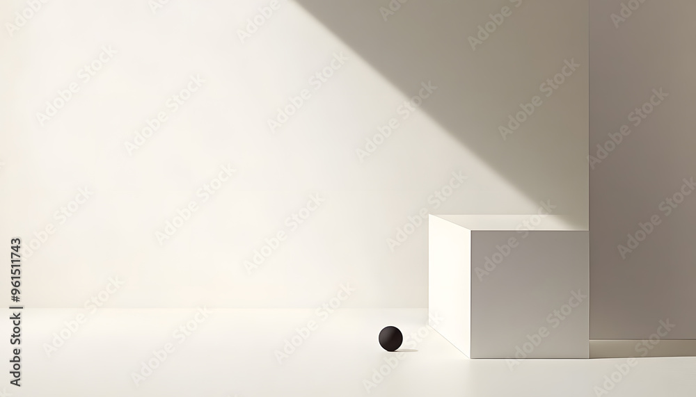 Fototapeta premium A large expanse of blank space with just a tiny dot or small shape in the corner, emphasizing minimalism