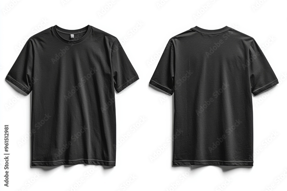 Black Tshirt Mockup Front and Back Isolated created with Generative AI Black Tshirt Mockup Front and Back Isolated created with Generative AI
