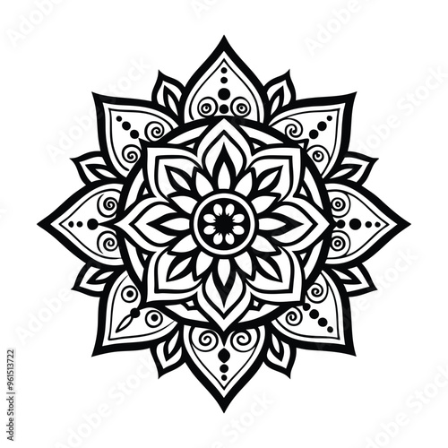 Mandala line art vector illustrator