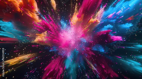 vivid colors  Neon Explosion  top view  Vivid neon color burst  digital tone  Tetradic color scheme