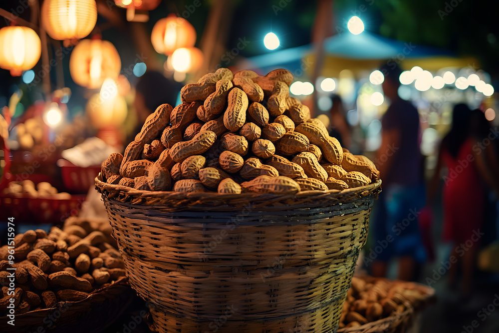 Peanut stall at night market. Peanut stall at night market.